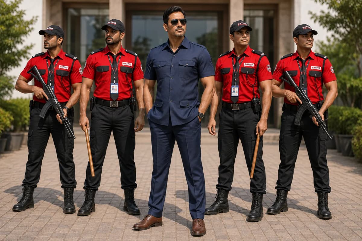Safend security personnel lined up before deployment